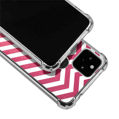 Pink Chevron Google Pixel 5 Clear Case